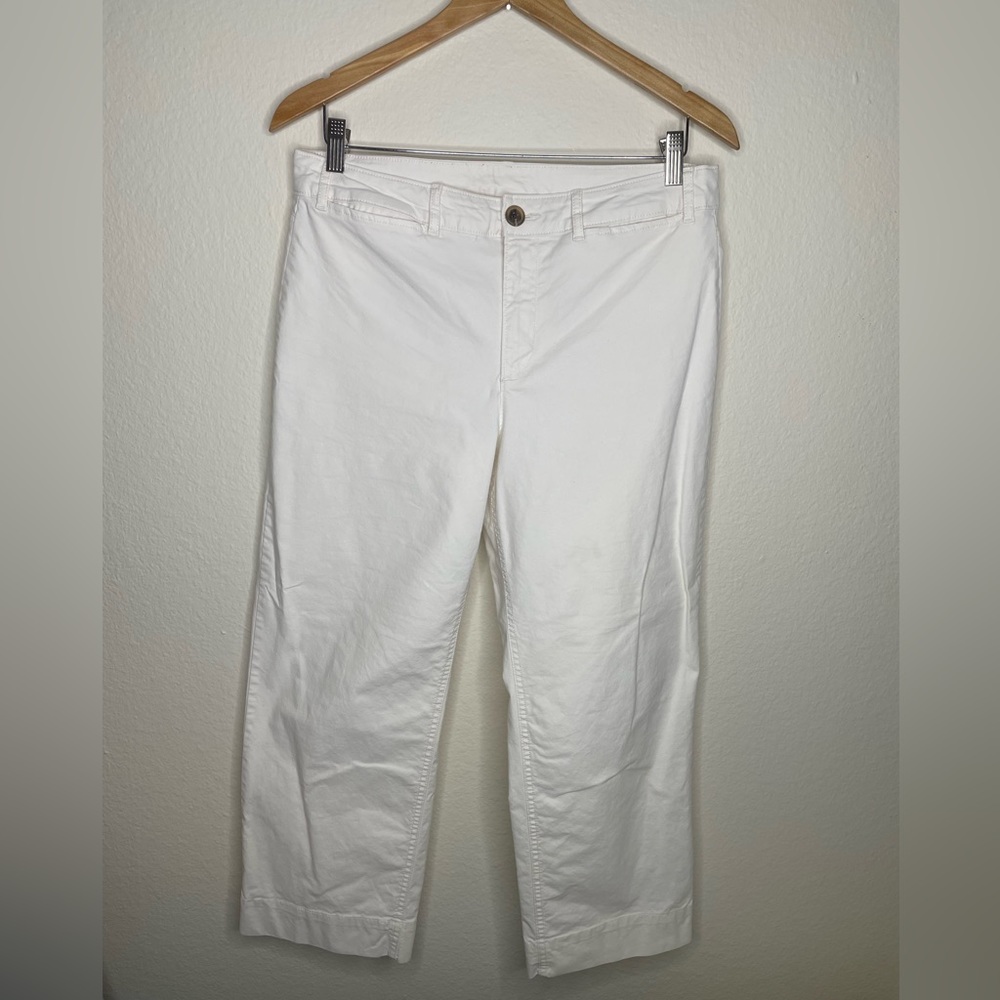 Old Navy Women’s Flat Front Cropped Pants Off White Size 12